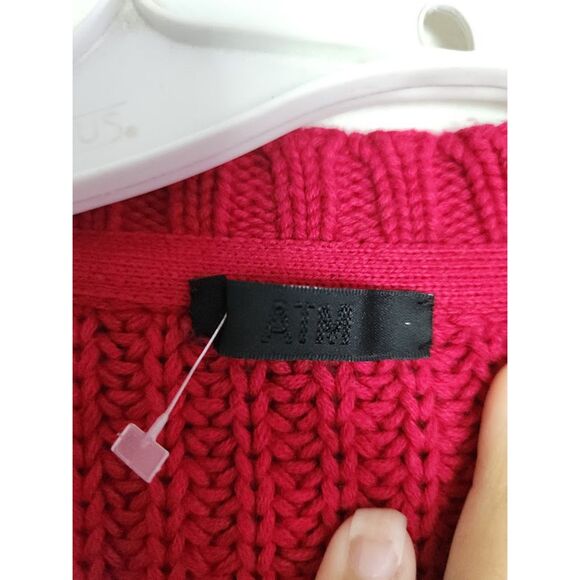 ATM Anthony Thomas Melillo Women Red Cotton/Cashmere Cardigan size Medium - Picture 5 of 10
